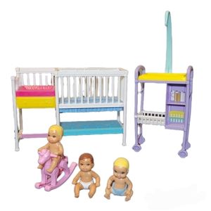 Barbie Nursery Playset Skipper Babysitter Inc Baby Doll Crib Bed Rocking Horse 2